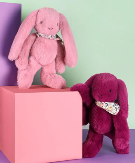 Peluche lapin Rose 35 cm - Lapin Fleurette