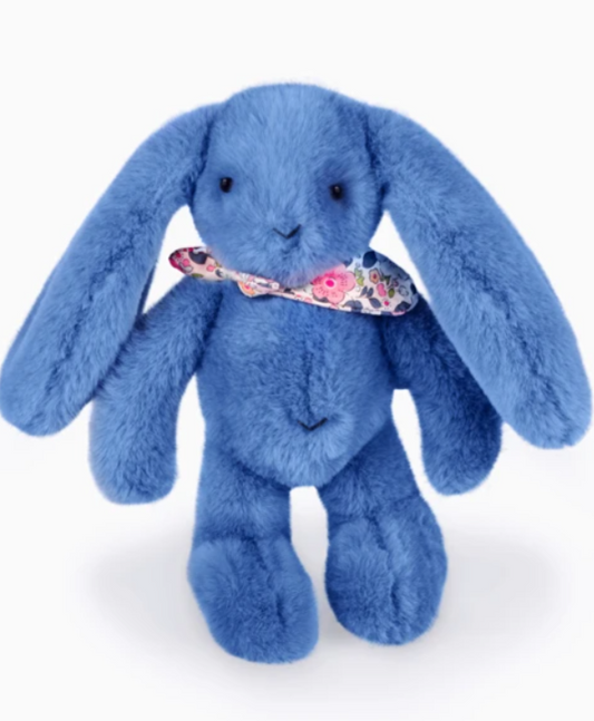 Peluche lapin bleu 25 cm - Lapin Fleurette