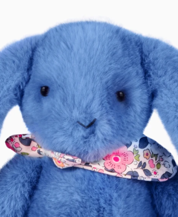 Peluche lapin bleu 25 cm - Lapin Fleurette