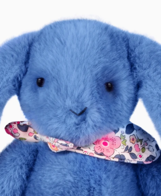 Peluche lapin bleu 25 cm - Lapin Fleurette