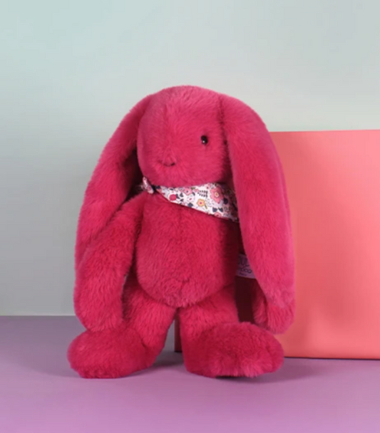 Peluche lapin fuchsia - 35cm - Lapin Fleurette