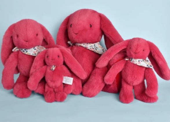 Peluche lapin fuchsia - 35cm - Lapin Fleurette