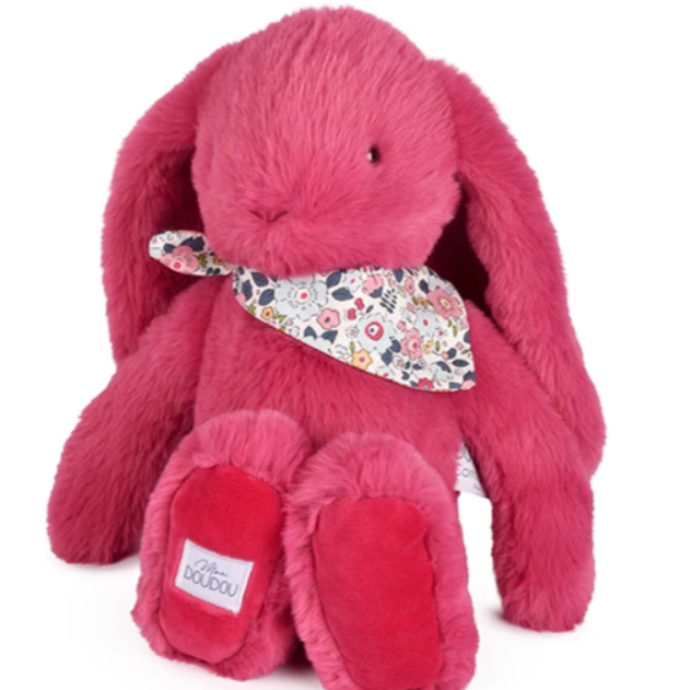 Peluche lapin fuchsia - 35cm - Lapin Fleurette