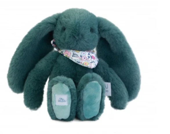 Peluche lapin vert 25 cm - Lapin Fleurette