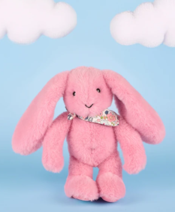 Peluche lapin rose 25 cm - Lapin Fleurette