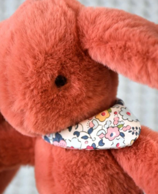 Peluche lapin orange 25 cm - Lapin Fleurette