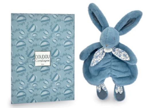 Lapin DOUDOU® - Doudou lapin bleu - 29 cm