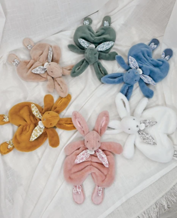 Lapin DOUDOU® - Doudou lapin bleu - 29 cm