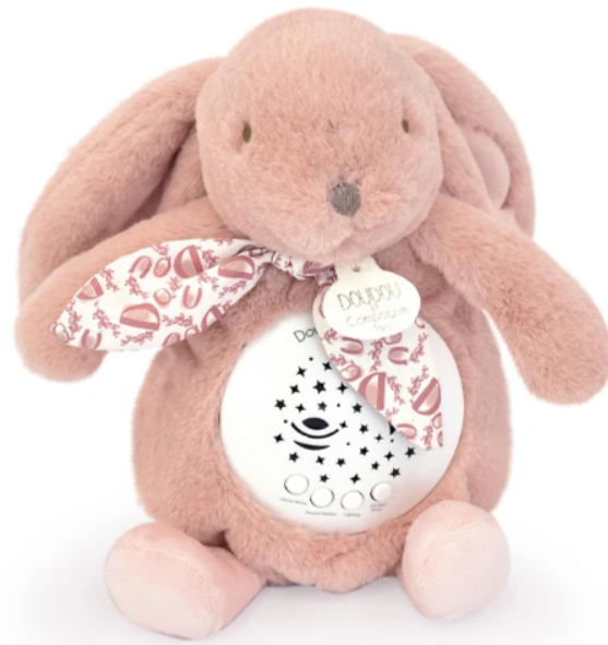 Veilleuse Lapin Musicale Projection mur avec chansons Douces - Rose poudré