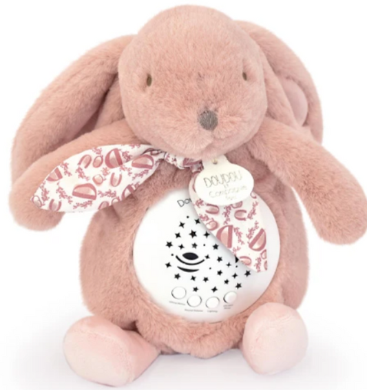 Veilleuse Lapin Musicale Projection mur avec chansons Douces - Rose poudré