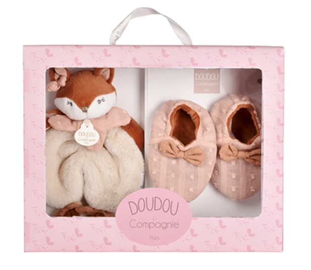 Coffret Cadeau naissance Mina - Doudou et chaussons