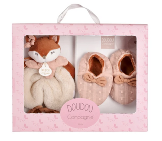 Coffret Cadeau naissance Mina - Doudou et chaussons