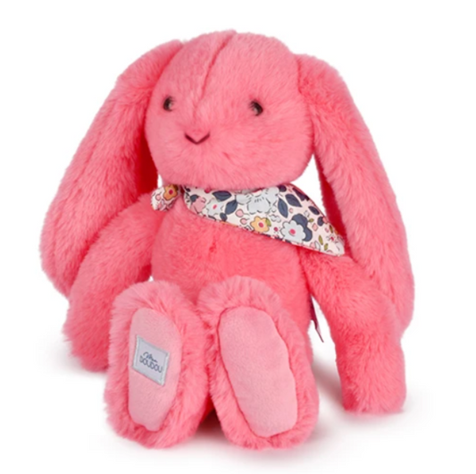 Peluche Lapin corail– 25 cm - Lapin Fleurette
