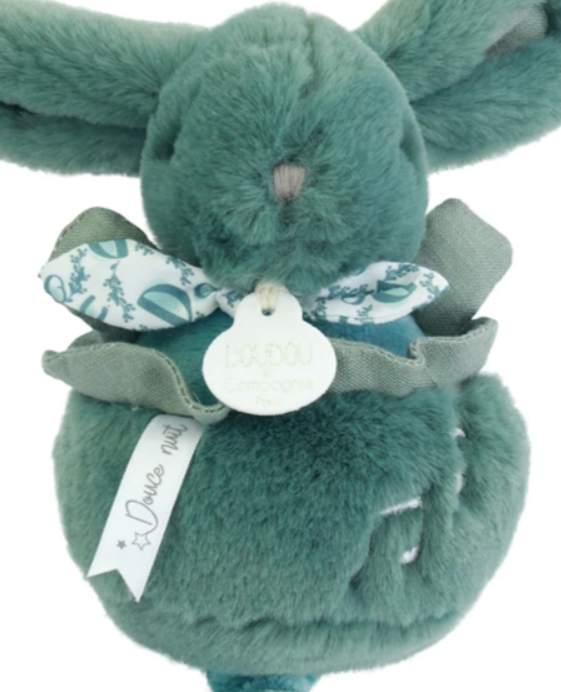 Lapin DOUDOU® - boite à musique lapin - 20 cm - Vert