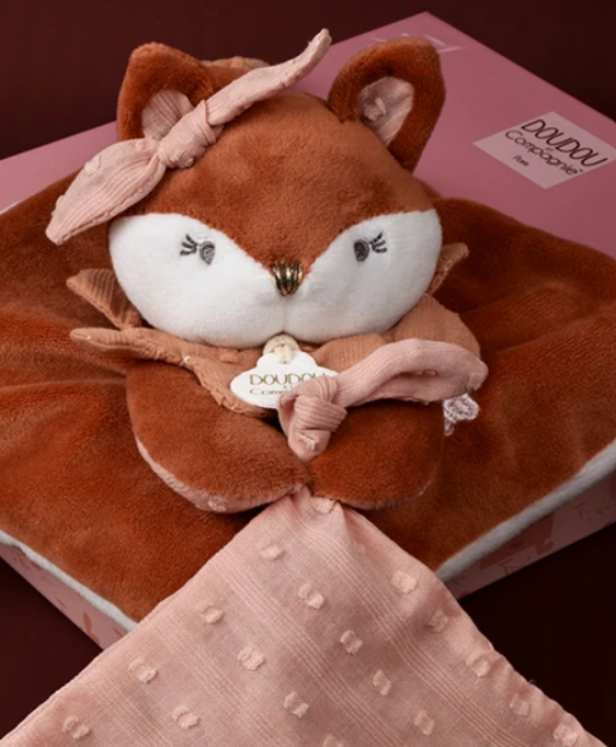 Doudou attache sucette Renard Mina - 20 cm