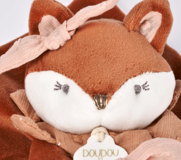 Doudou attache sucette Renard Mina - 20 cm