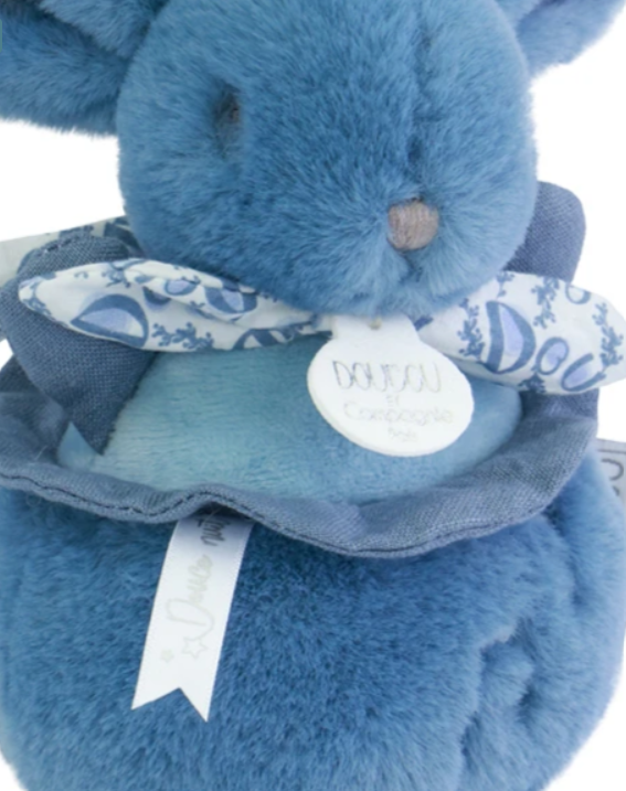 Lapin DOUDOU® - boite à musique lapin - 20 cm - Bleu