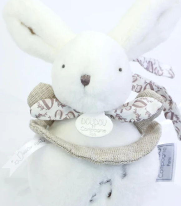 Lapin DOUDOU® - boite à musique lapin - 20 cm - Blanc