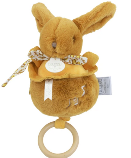 Lapin DOUDOU® - boite à musique lapin - 20 cm - Ocre