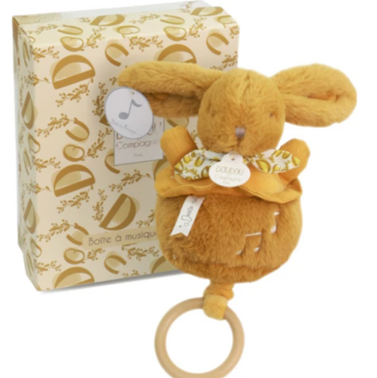 Lapin DOUDOU® - boite à musique lapin - 20 cm - Ocre