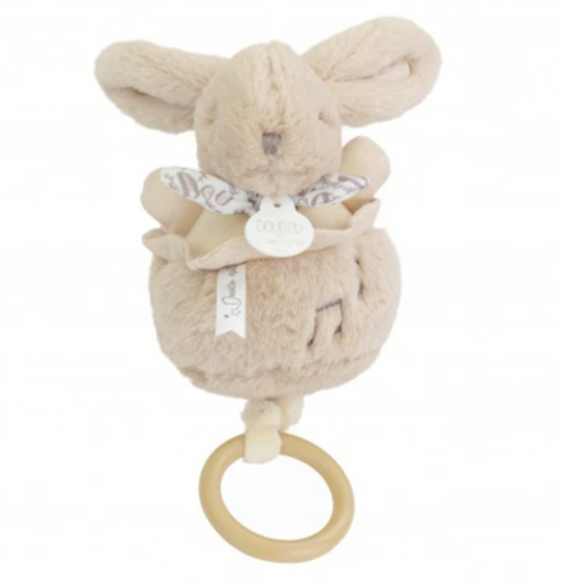 Lapin DOUDOU® - boite à musique lapin - 20 cm - Beige