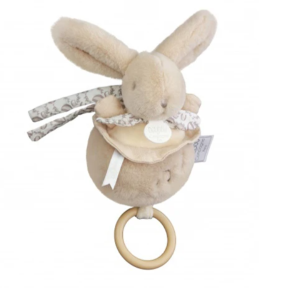 Lapin DOUDOU® - boite à musique lapin - 20 cm - Beige