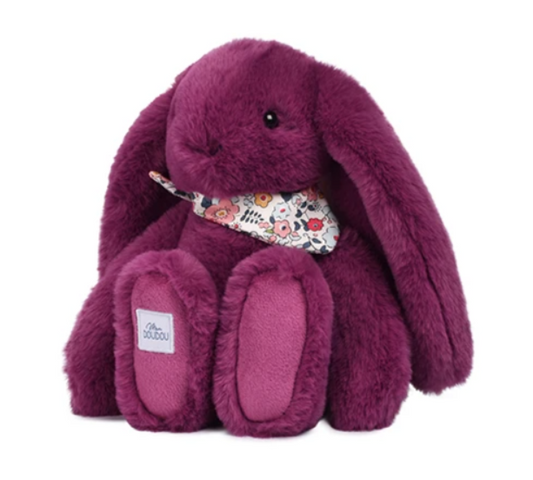 Peluche lapin prune 25 cm - Lapin Fleurette