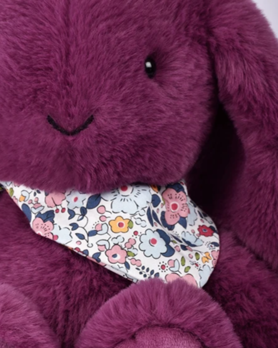 Peluche lapin prune 25 cm - Lapin Fleurette