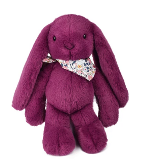 Peluche lapin prune - 35cm - Lapin Fleurette