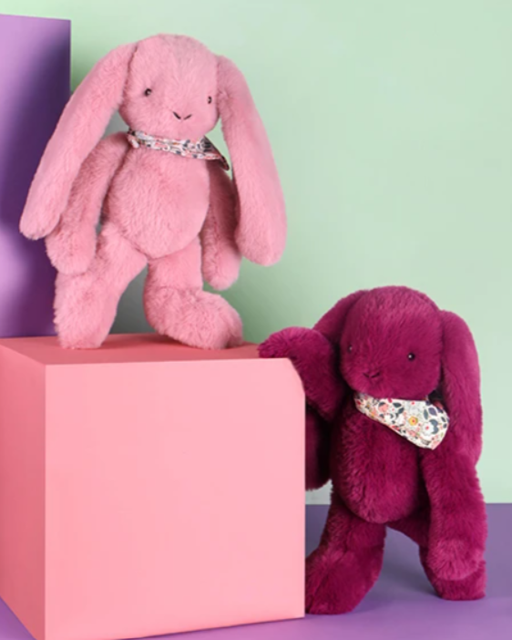 Peluche lapin prune - 35cm - Lapin Fleurette