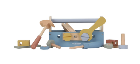 Boîte à outils en bois - Bleu