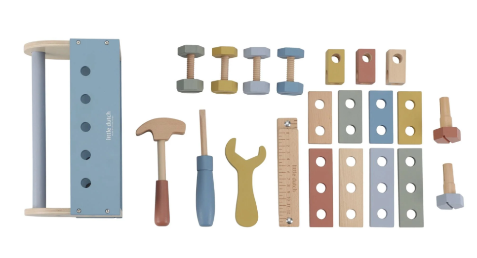 Boîte à outils en bois - Bleu