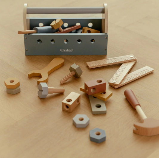 Boîte à outils en bois - Bleu