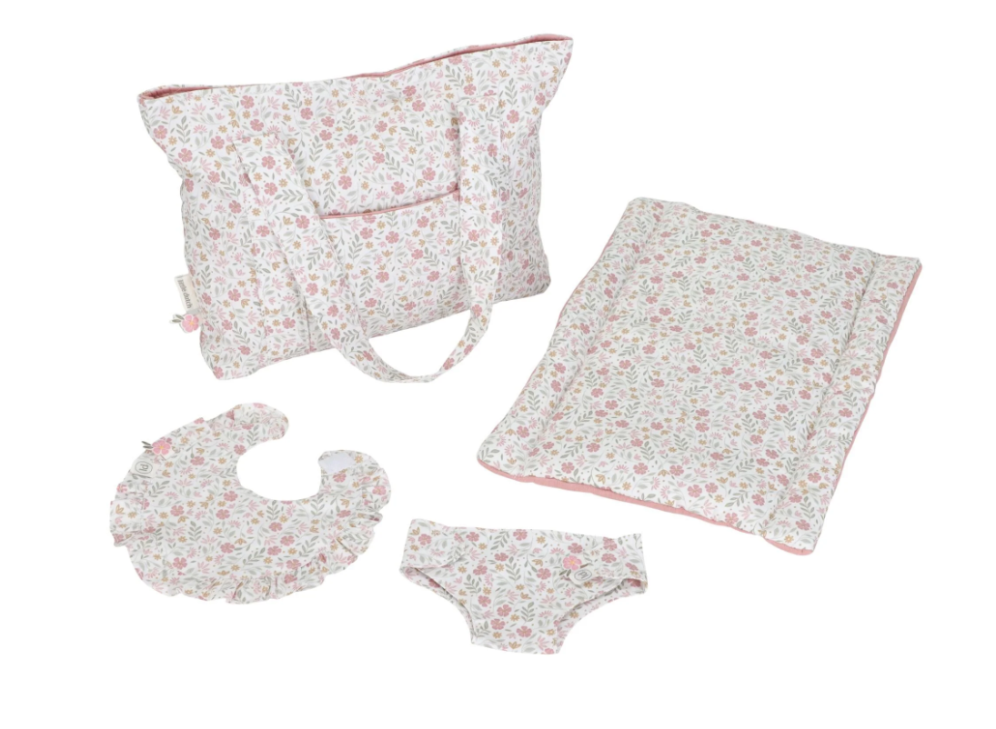 Sac à langer pour poupée – Multicolore – Fleurs douces