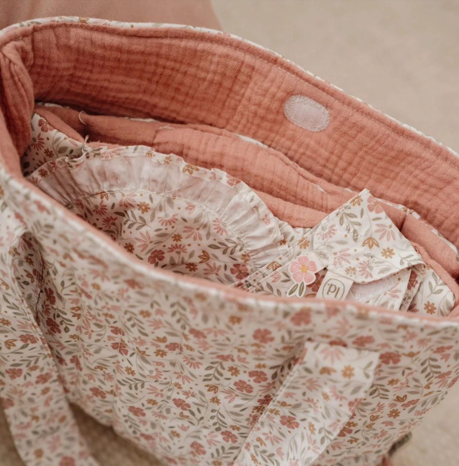 Sac à langer pour poupée – Multicolore – Fleurs douces