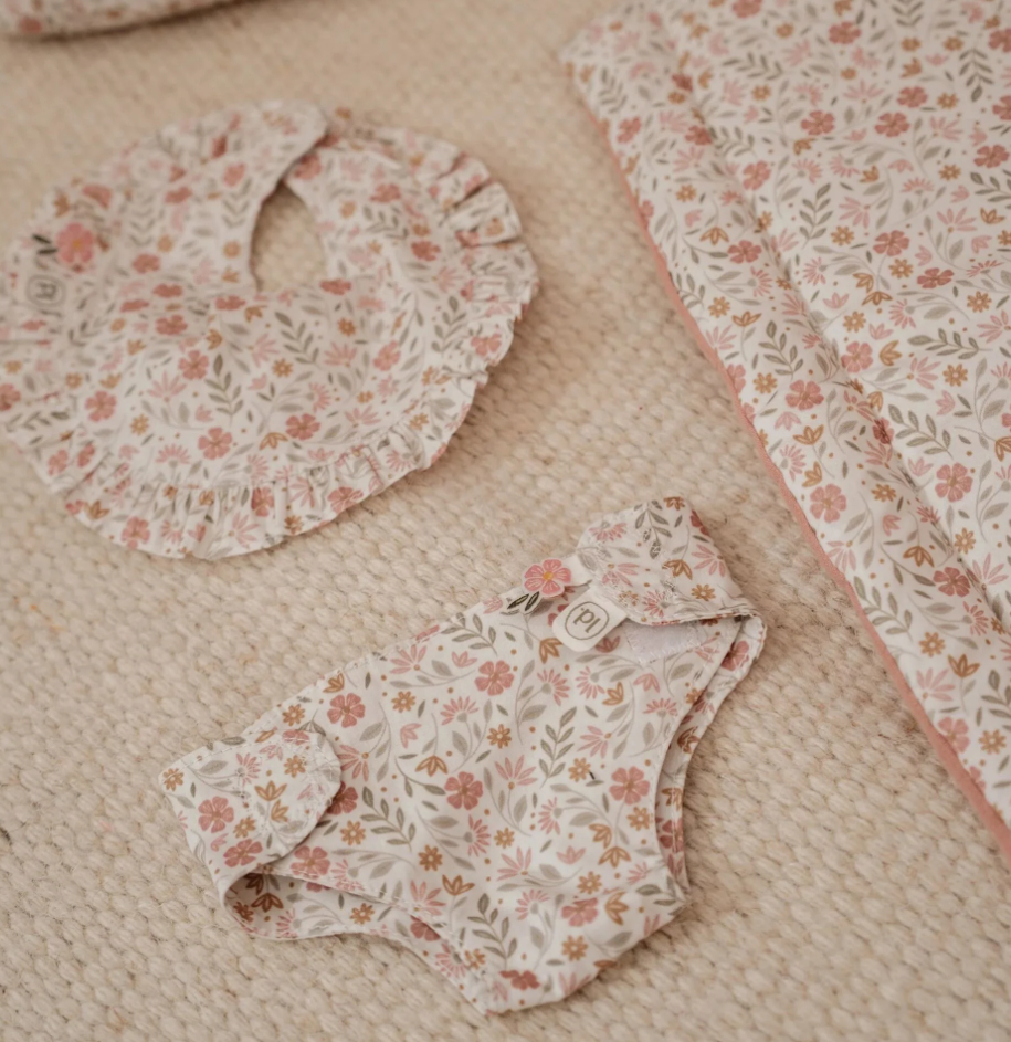 Sac à langer pour poupée – Multicolore – Fleurs douces