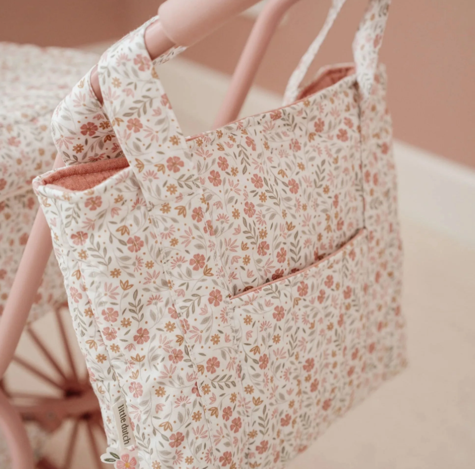 Sac à langer pour poupée – Multicolore – Fleurs douces