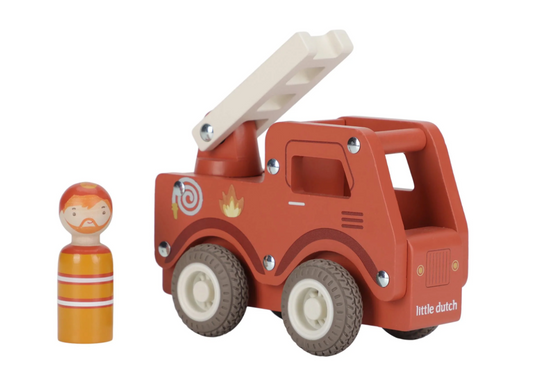 Camion de pompiers 1er Age en bois