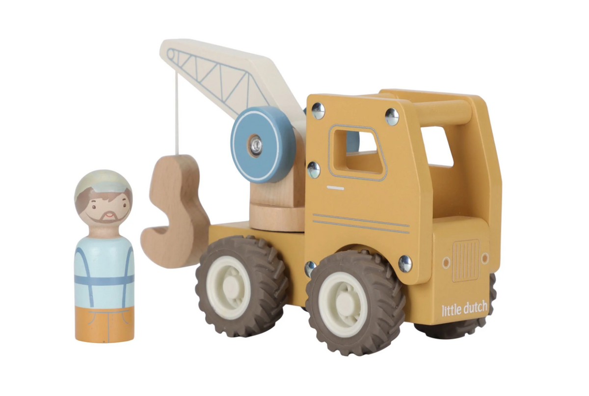 Camion grue en bois