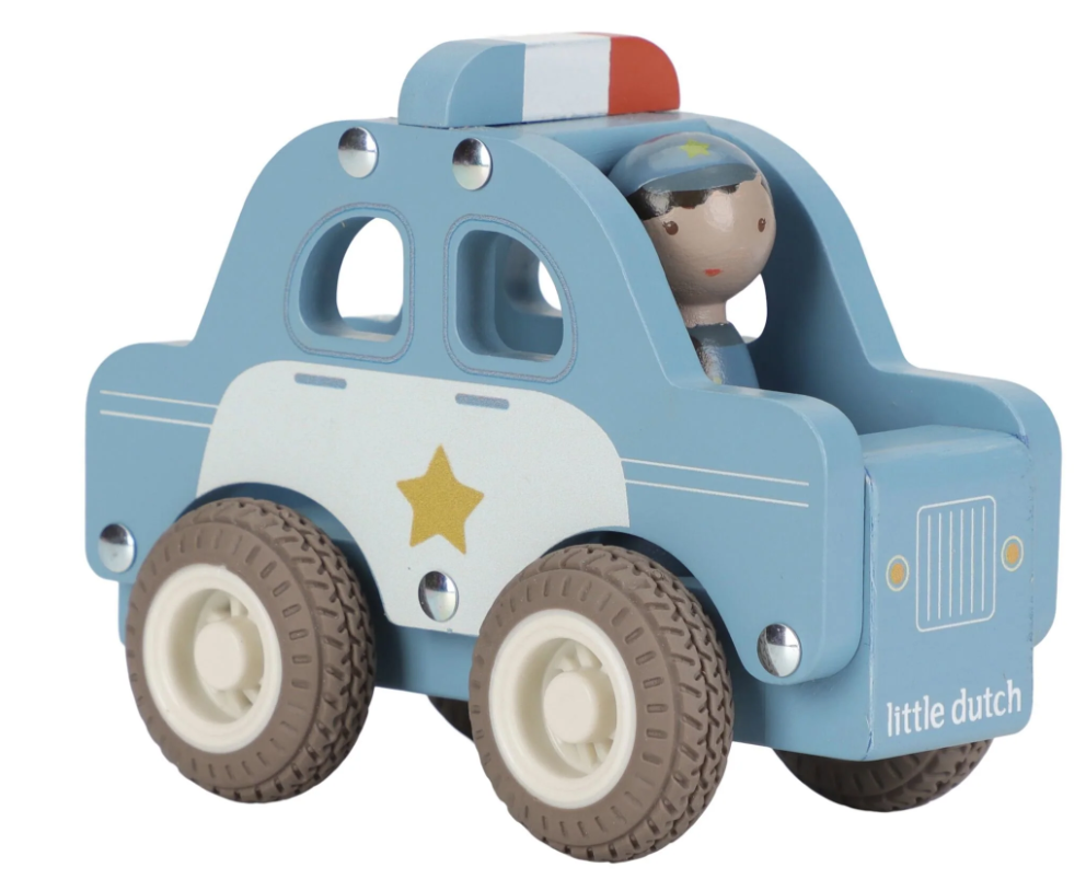 Voiture de police en bois