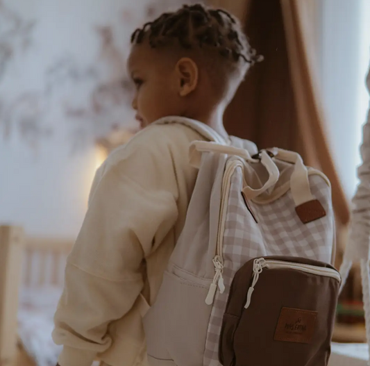 Sac à dos - cartable  "Carrés doux"
