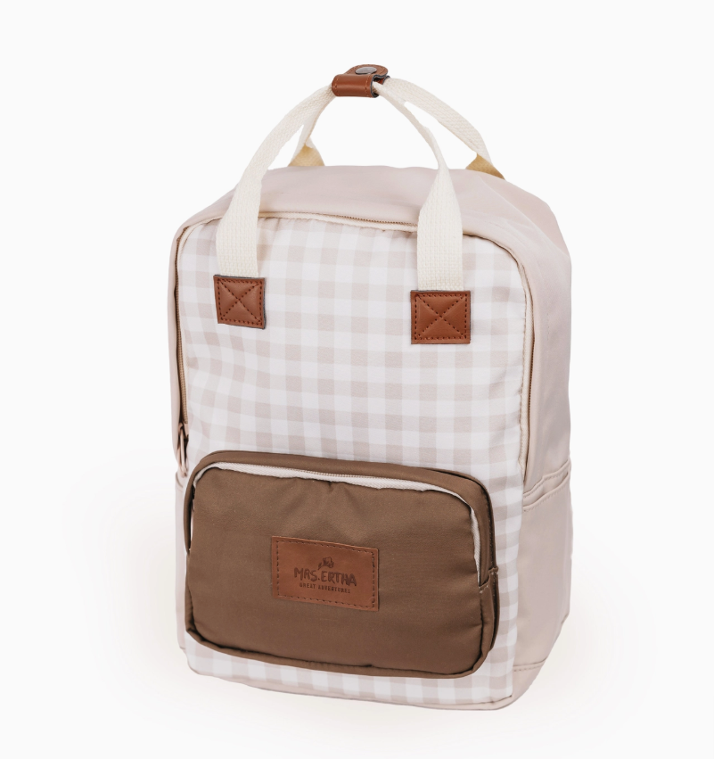 Sac à dos - cartable  "Carrés doux"