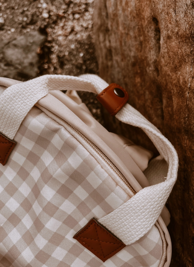 Sac à dos - cartable  "Carrés doux"
