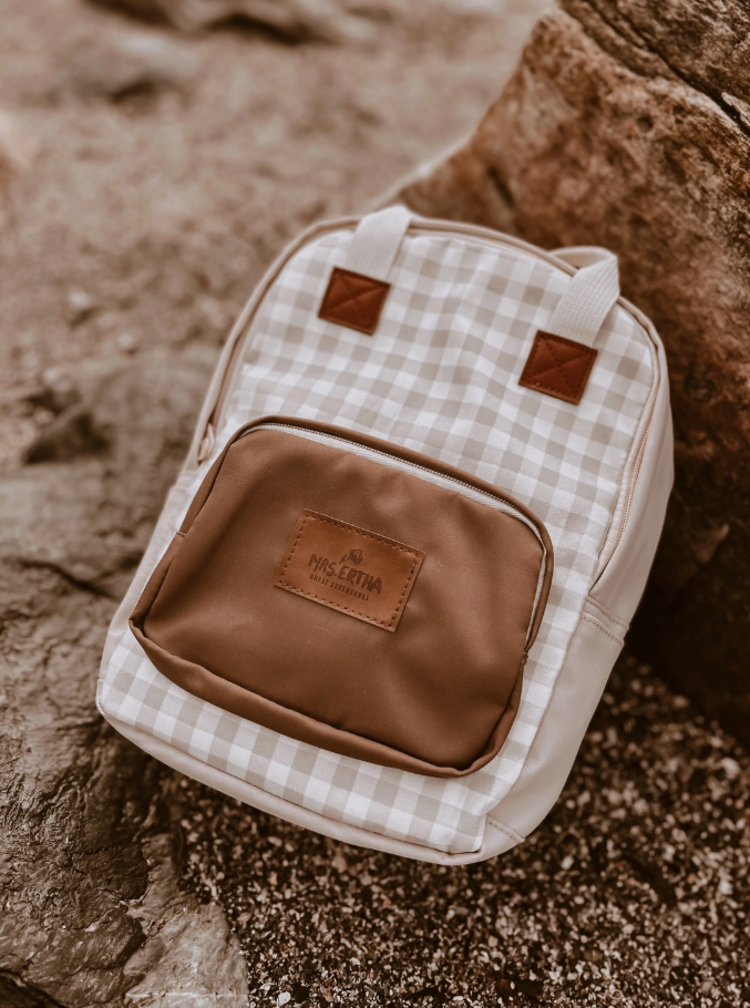 Sac à dos - cartable  "Carrés doux"