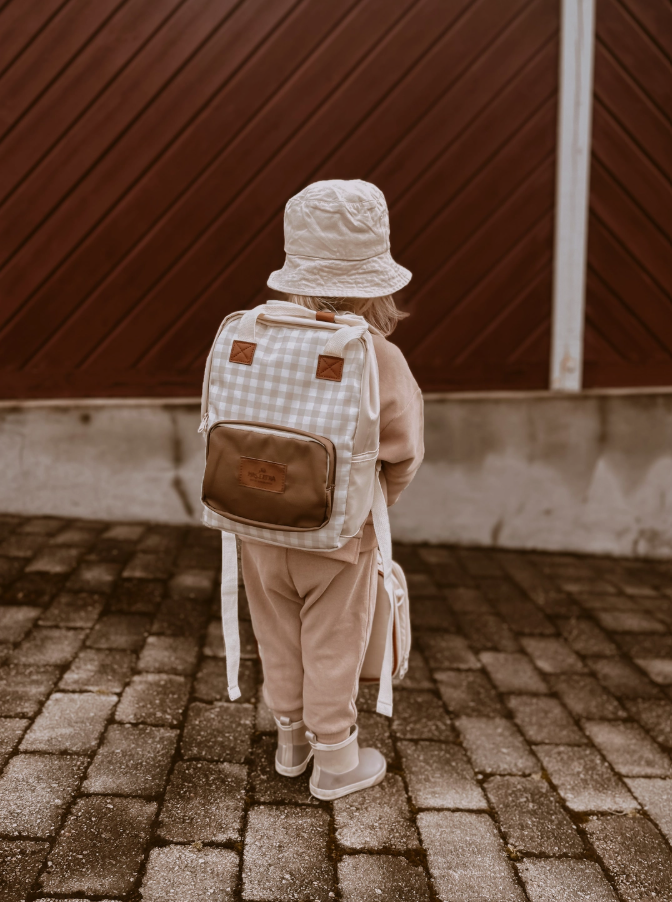 Sac à dos - cartable  "Carrés doux"