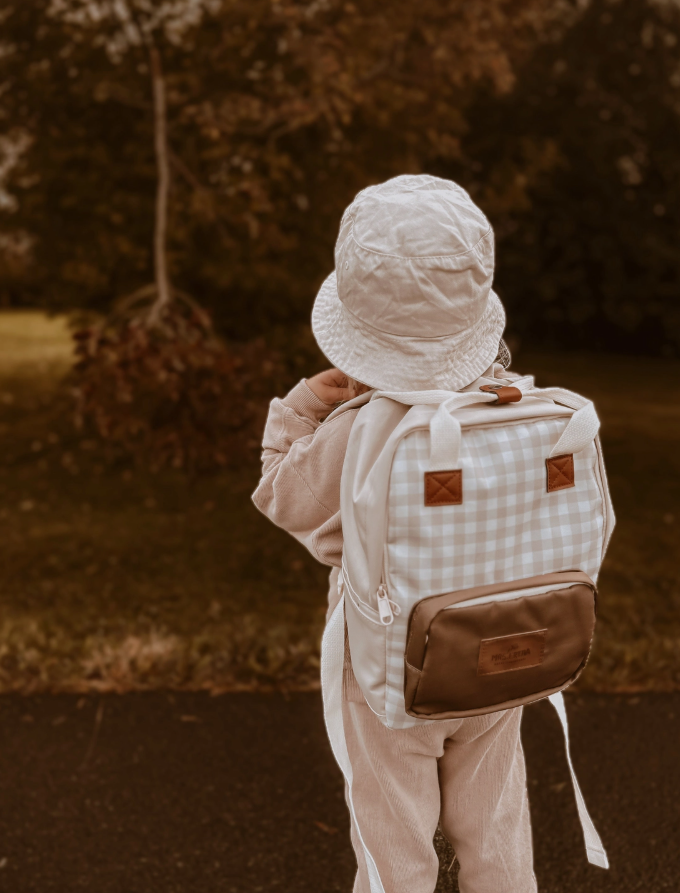 Sac à dos - cartable  "Carrés doux"