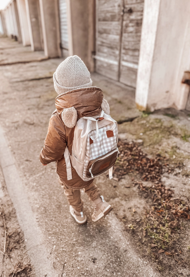 Sac à dos - cartable  "Carrés doux"