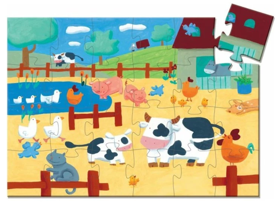 Puzzle - Les vaches à la ferme - 24 pièces