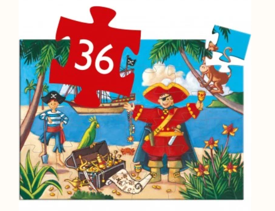 Puzzle - Le pirate & son trésor - 36 pièces