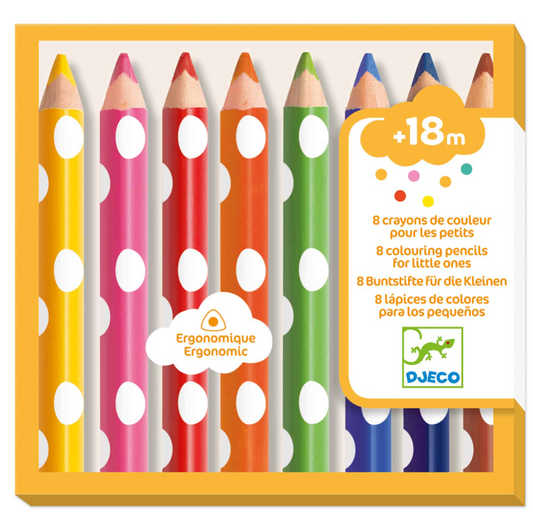 Pochette de 8 crayons de couleur pour les petits